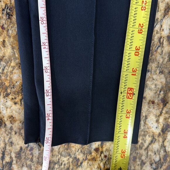 Theory Navy Blue Slim Leg Mid Rise Cropped Pants Size 4 - Picture 8 of 10